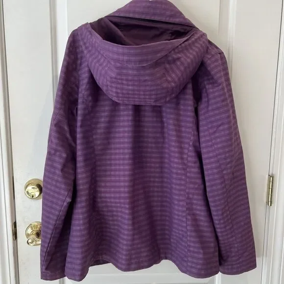 Tri Mountain Lightweight Jacket Women's Size Large Purple Gray Plaid EUC - Picture 2 of 11